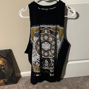 Rage nation Black and Gold Graphic Sleeveless Top